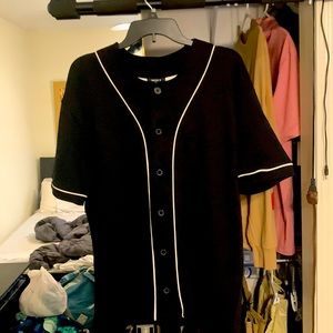 Black Baseball Button up